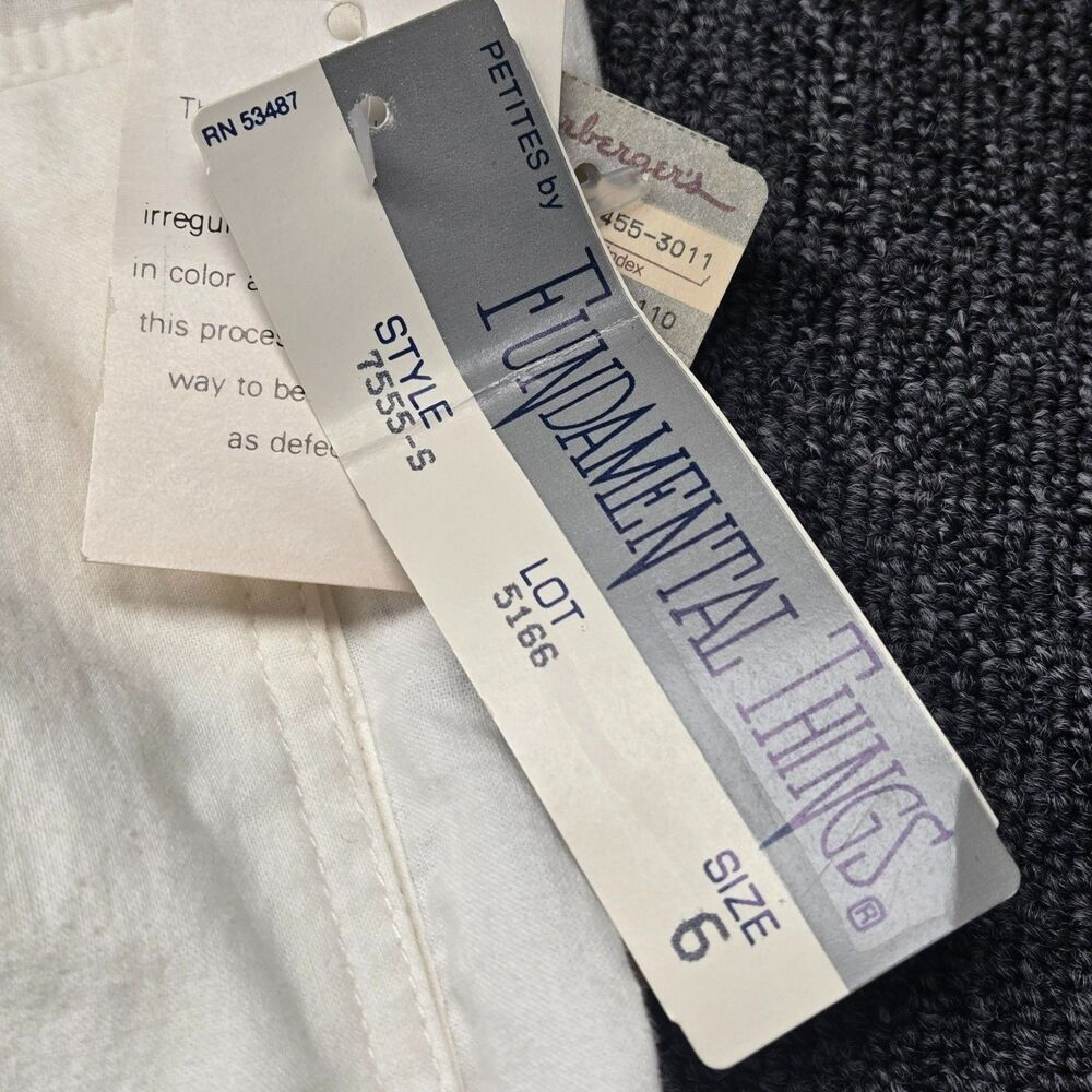 Petites Fundamental Things Vintage Women’s Pants 6 White High Rise NWT 24x28 - Picture 8 of 16